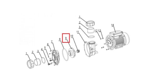 Крыльчатка насоса AQUAVIVA Impeller LP250-LP300 №9 Станции водоснабжения