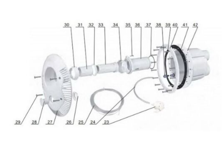 Комплект форсунок, закладная и лицевая противотока AV-JET-5.5ST AQUAVIVA nozzle assembly №23-42 Установки обезжелезивания